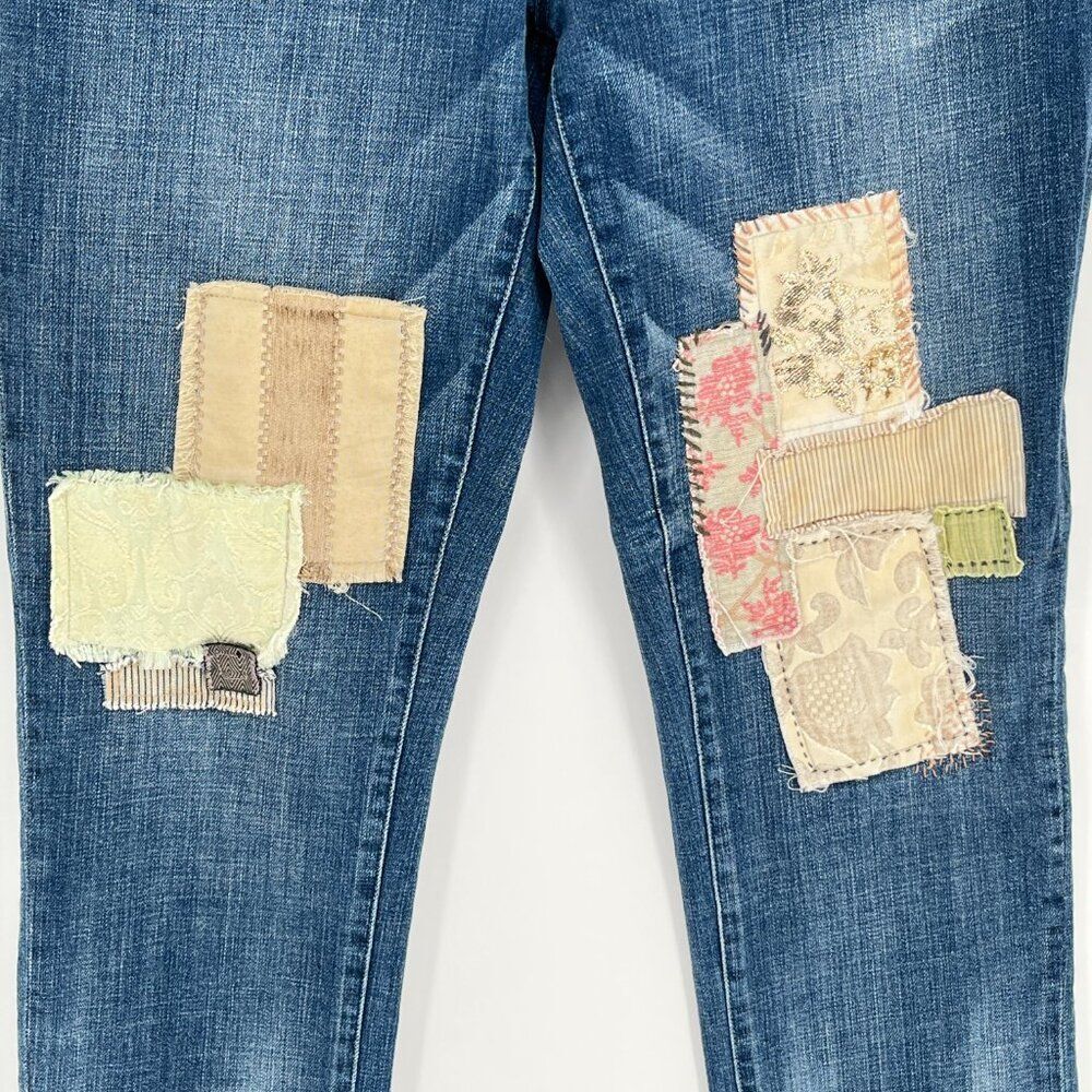 Pilcro Premium Hyphen Patchwork Jeans Size 29 Boyfriend Slouchy - Picture 10 of 12